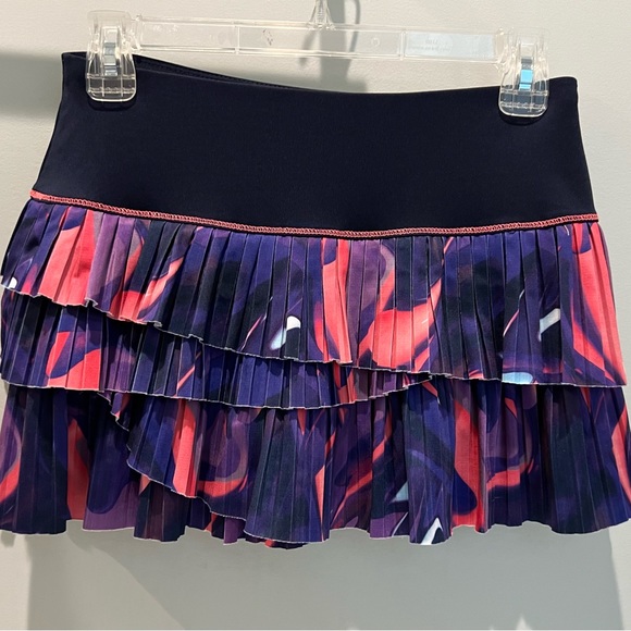 Lucky In Love Pleated Scallop Tennis Skirt Multi Tier Blue Purple Pink - XS 0-2 - Picture 1 of 5